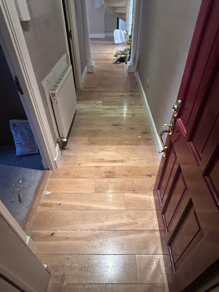Oak floor sanding Dublin before restoration